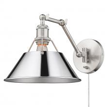  3306-A1W PW-CH - Orwell PW 1 Light Articulating Wall Sconce in Pewter with Chrome shade